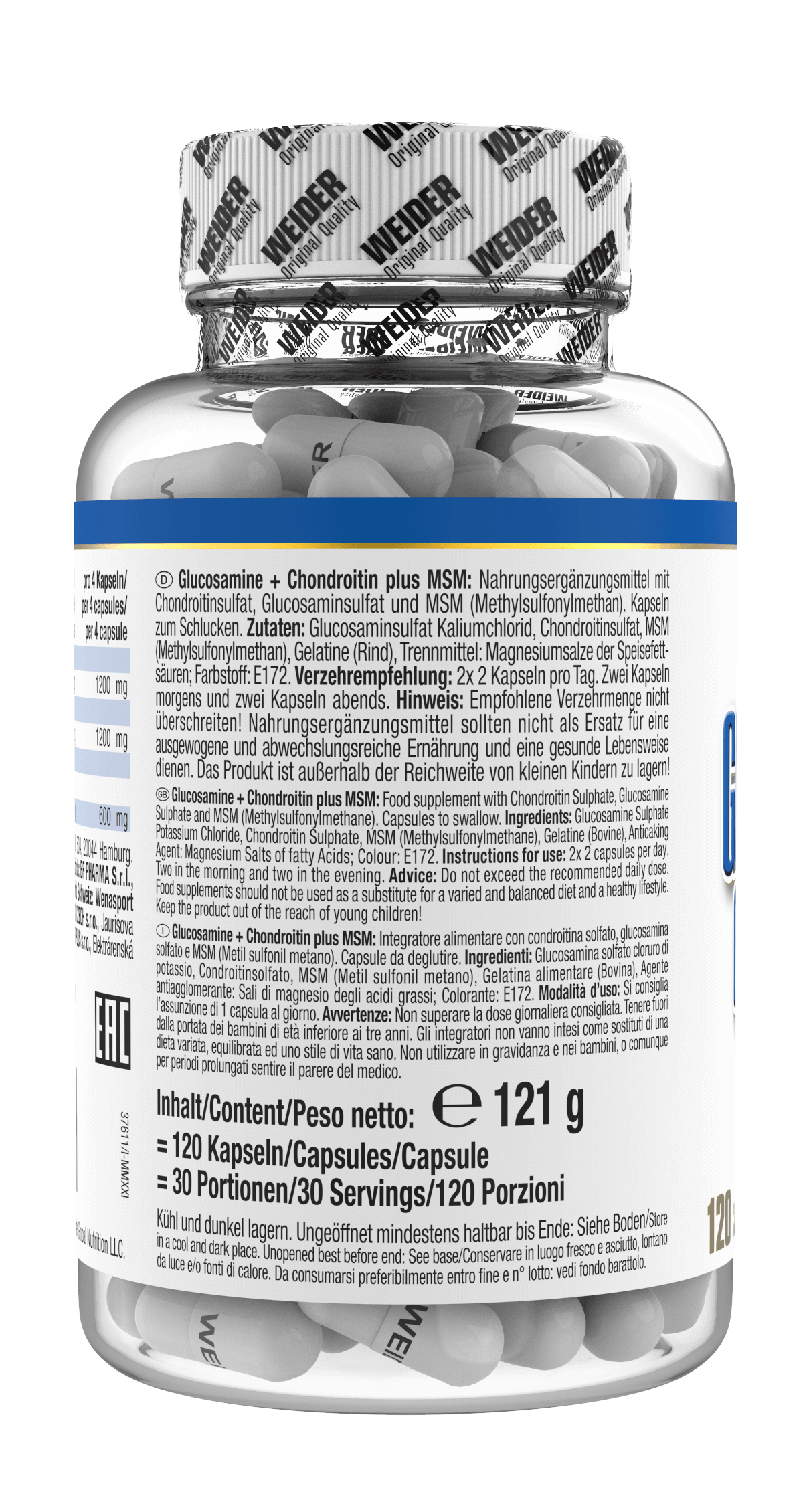 Glucosamine Chondroitin plus MSM ízületvédő - 120 kapszula