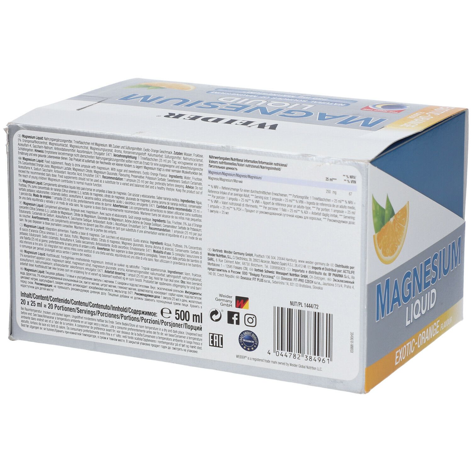 Magnesium Liquid ásványi anyag pótló - 20x25 ml ampulla
