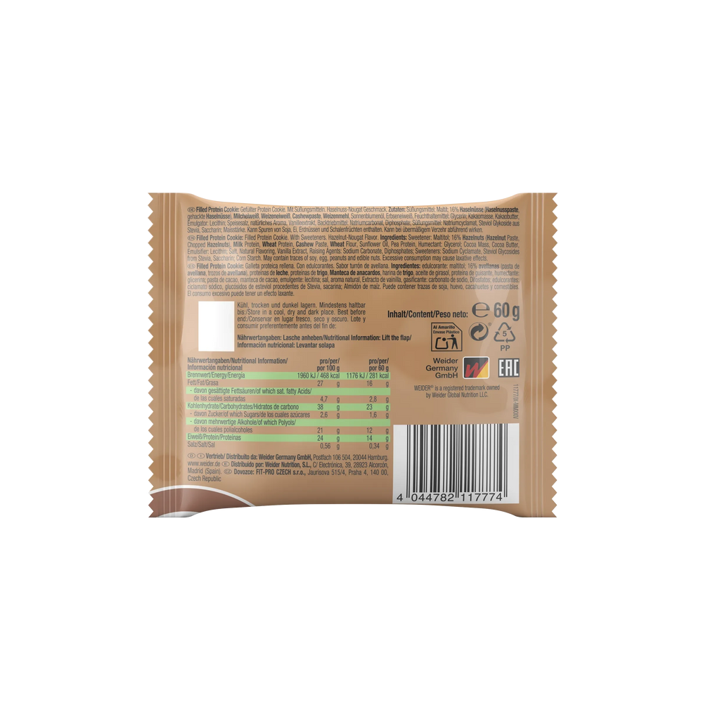 Joe's Filled Protein Cookie - mogyoró-nugát 12 x 60 g