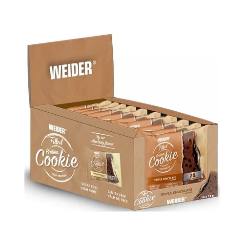 Filled Protein cookie – töltött fehérjés keksz - triplacsoki -10X70g