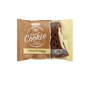 Filled Protein cookie – töltött fehérjés keksz - csoki + vanília -10X70g