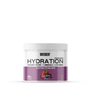 Hydration Powder – Elektrolit italpor kókuszvízzel, taurinnal és vitaminokkal – erdei gyümölcs íz – 180g