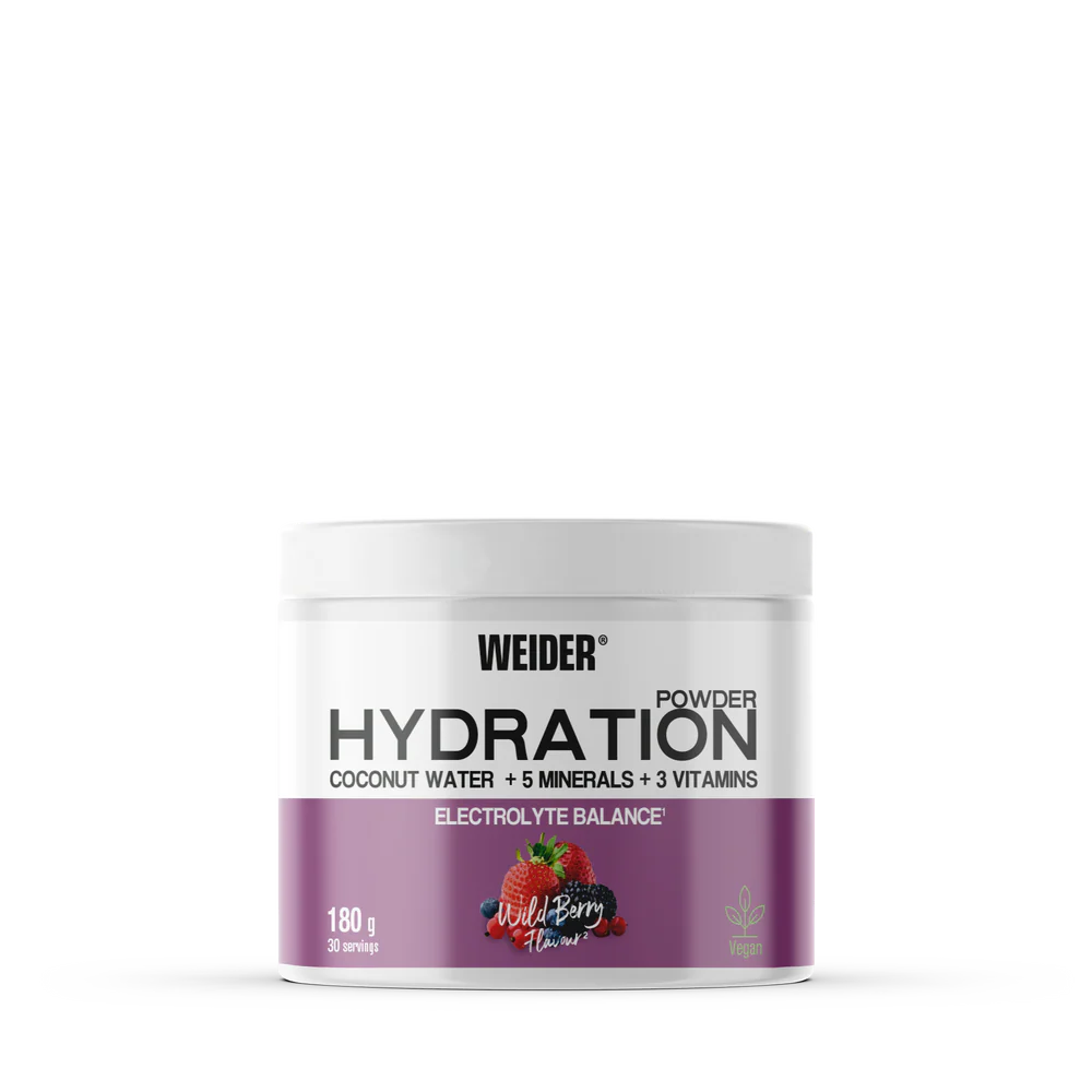 Hydration Powder – Elektrolit italpor kókuszvízzel, taurinnal és vitaminokkal – erdei gyümölcs íz – 180g