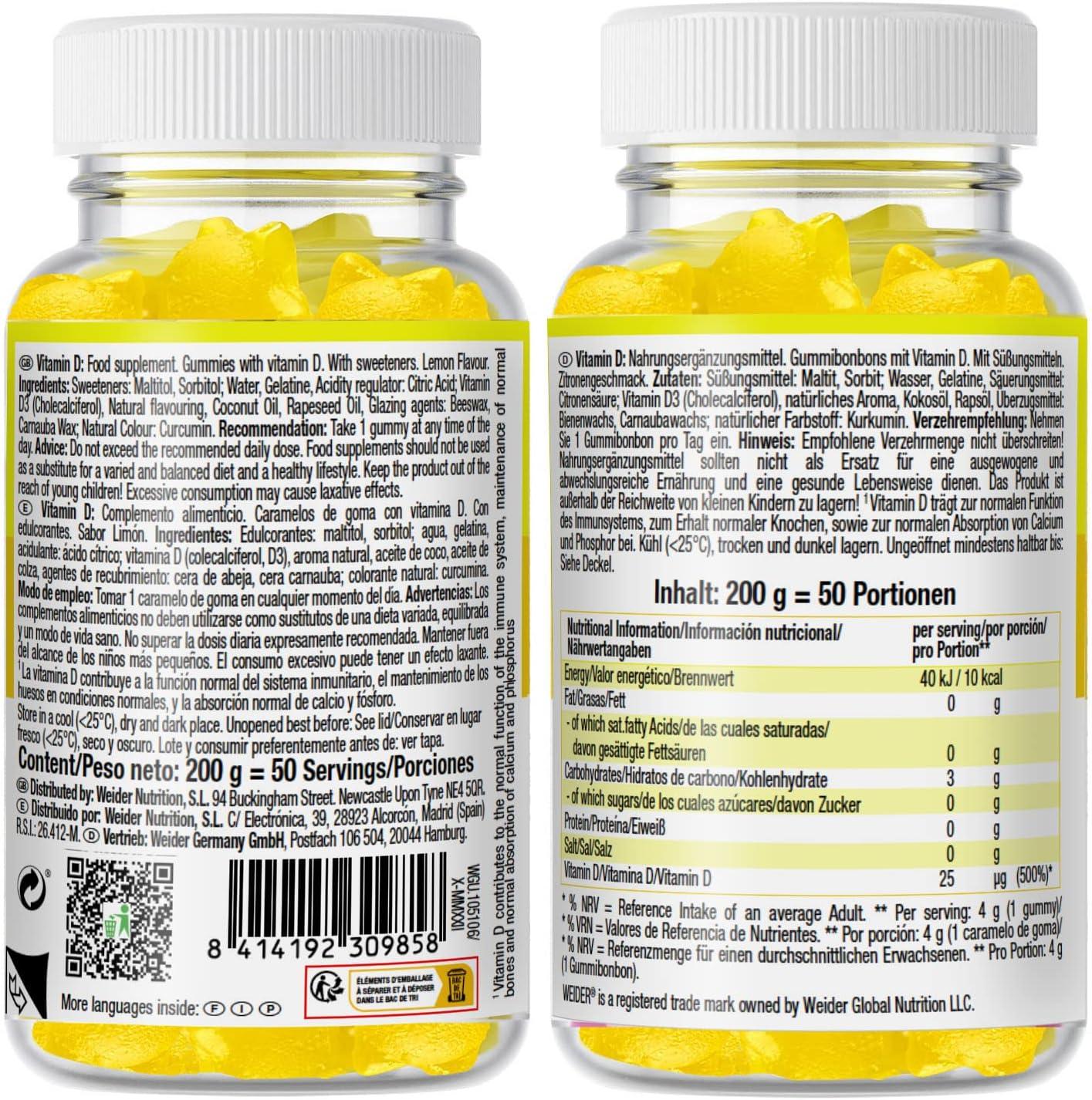 Vitamin D Gummies – D3-vitamin gumicukor – 50 db – citrom Íz