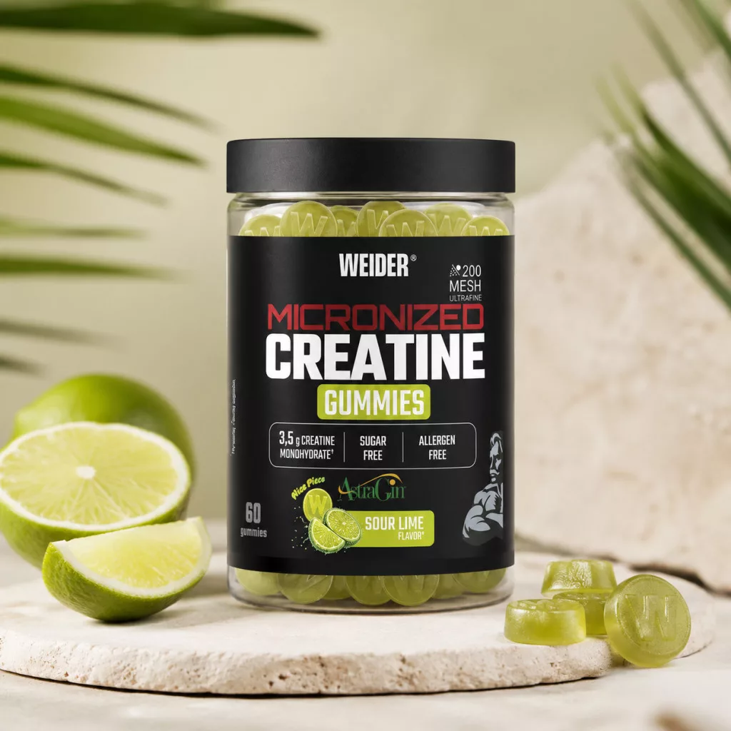 MICRONIZED CREATINE GUMMIES – KREATINOS GUMICUKOR+ ASTRAGIN -60 db – savanyú lime