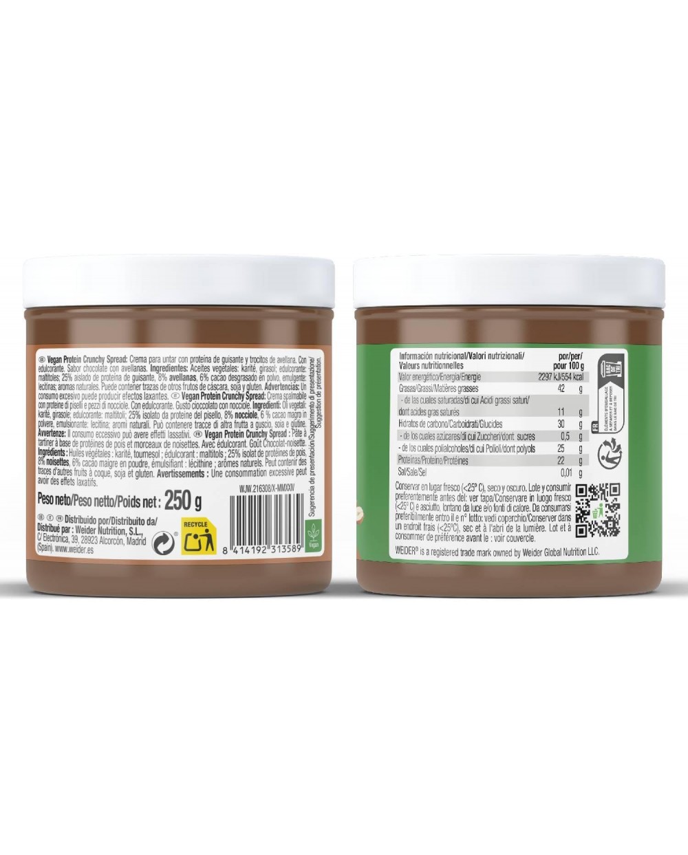 Vegan Protein Cream Crunchy – Ropogós csokis-mogyorókrém magas fehérjetartalommal – 250g